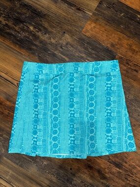 Ripskirt Hawaii Aqua Blue Patterned Mini Skirt
